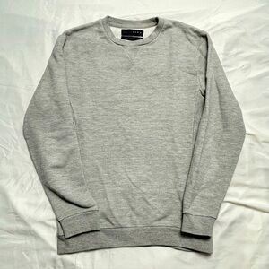 Zara Essentials Heather Grey Crewneck Sweatshirt Size S | 90% Cotton